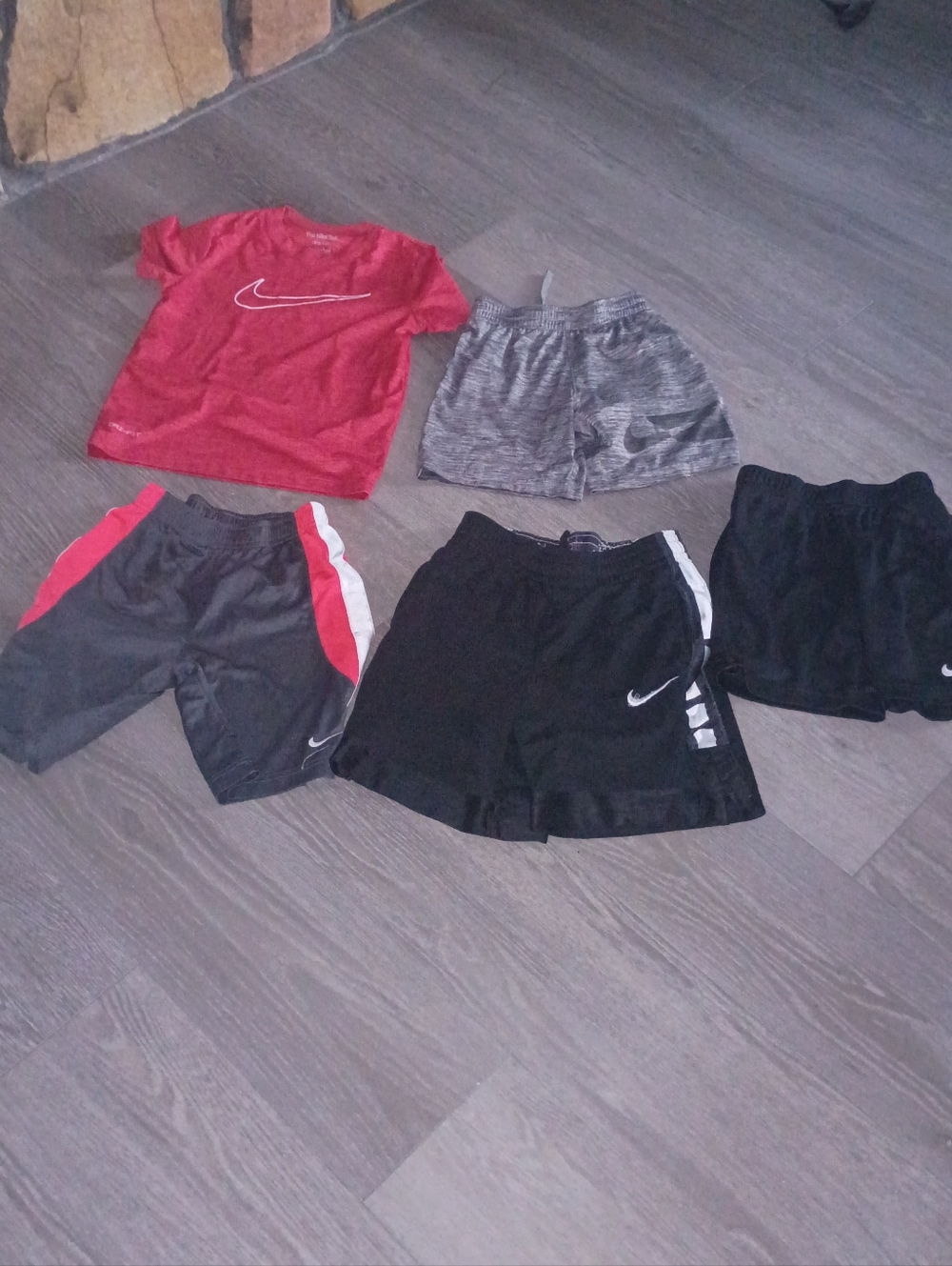 Nike Kids' Active Shorts Bundle in Black, Gray & Red Accents